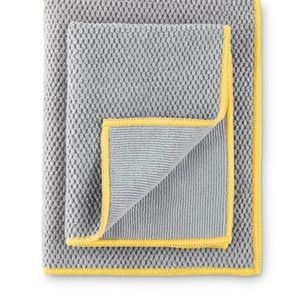 New-Norwex kitchen cloth and towel set. Diamond weave in gray & sunflower trim.